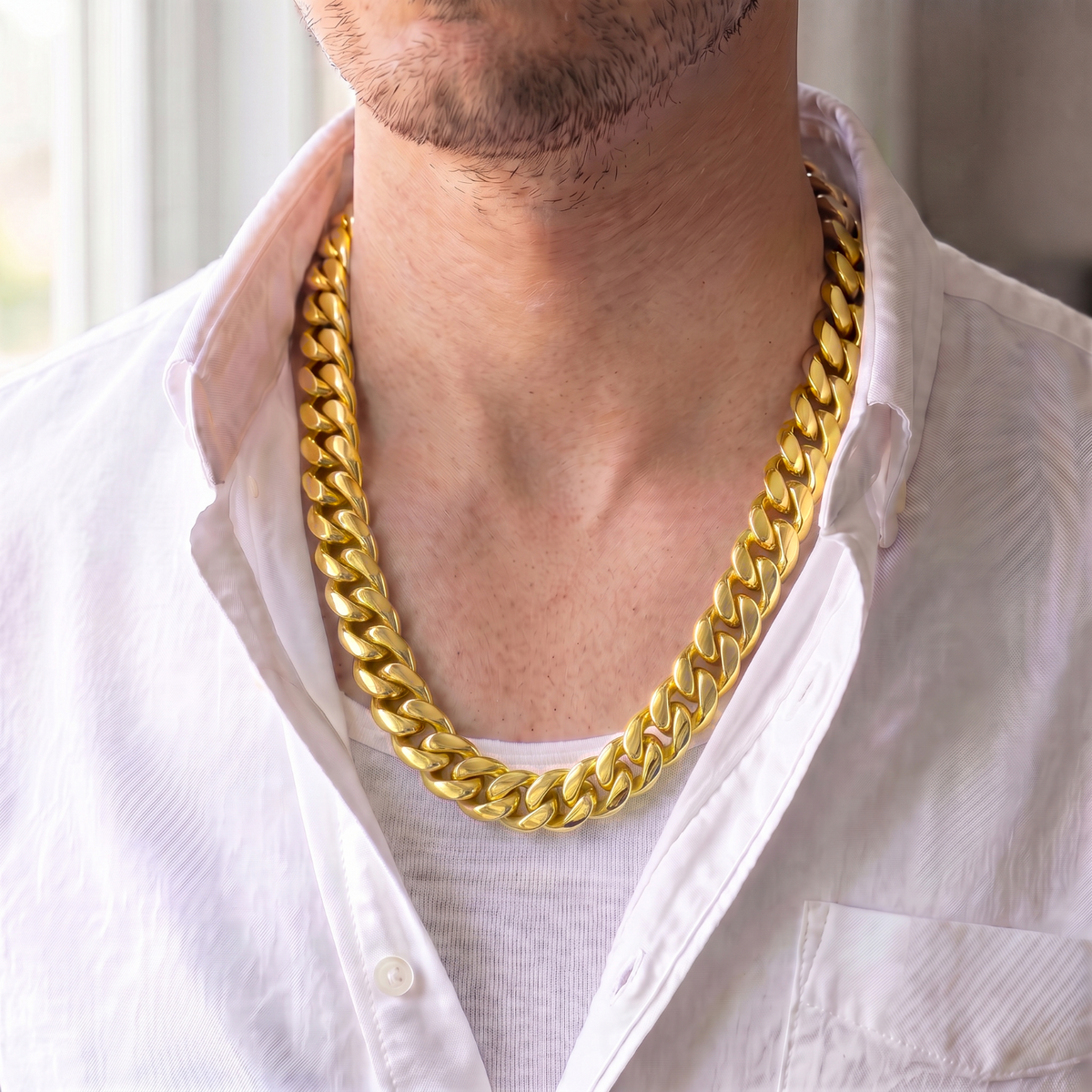 18k Gold 18mm Miami Cuban Chain Necklace