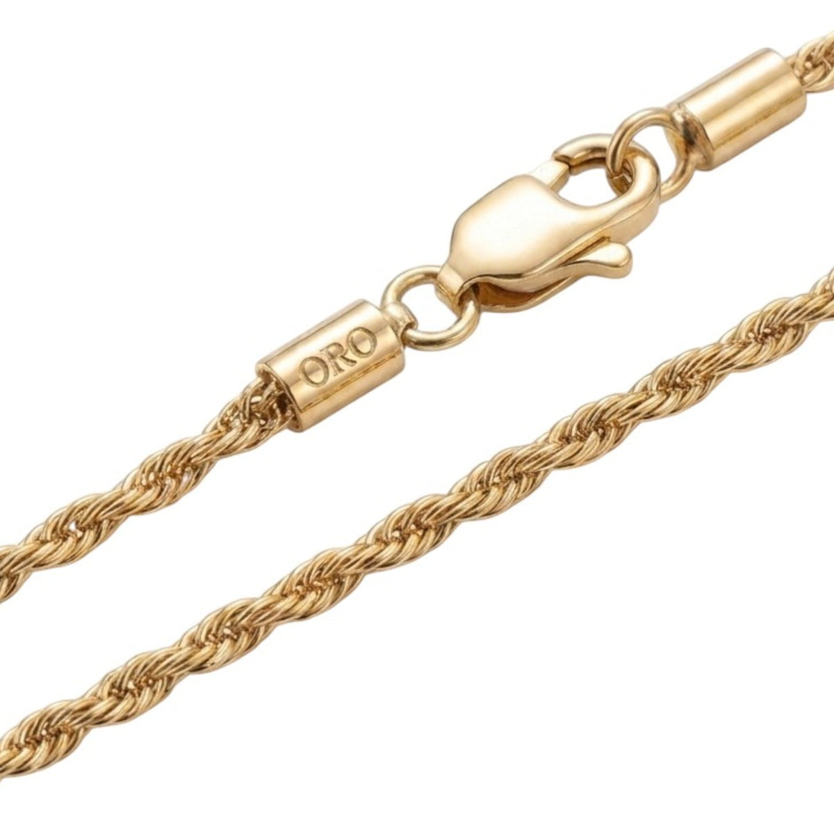 14k Gold 2mm Rope Chain Necklace