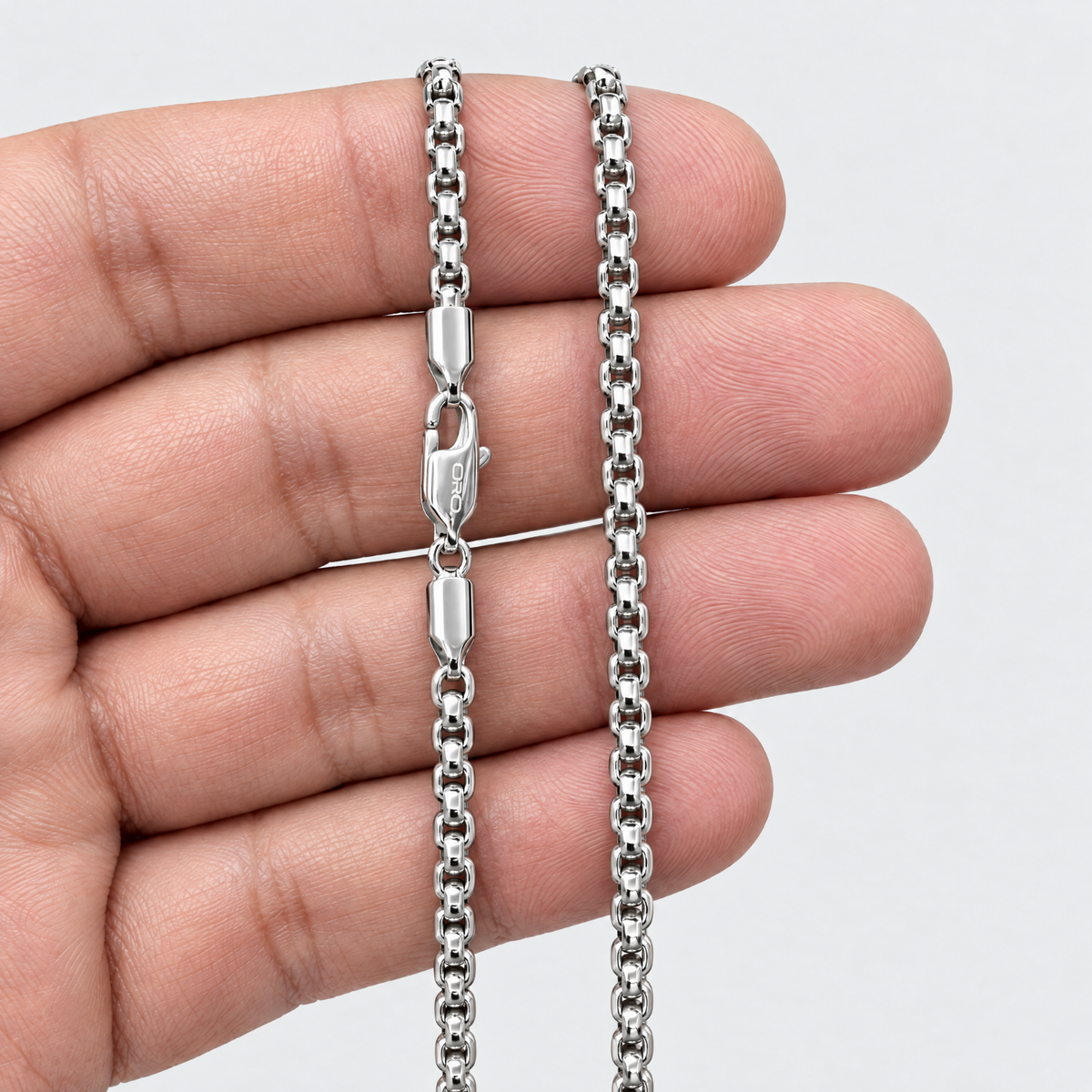 14k White Gold 6mm Box Chain Necklace