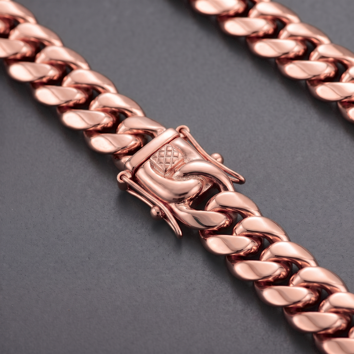 14mm 14k Rose Gold Plated Stainless Steel Miami Cuban Link Chain Necklace 16-30”