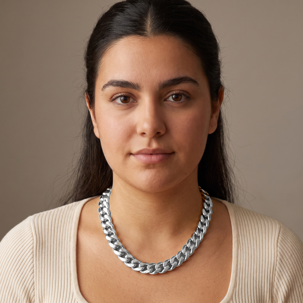 14k White Gold 14mm Miami Cuban Chain Necklace