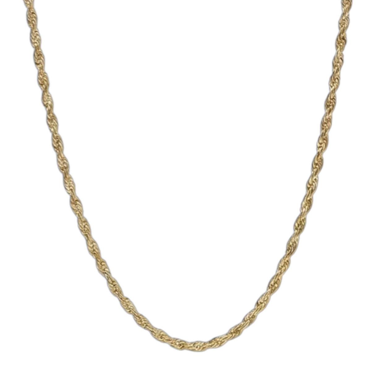 14k Gold 3mm Rope Chain Necklace