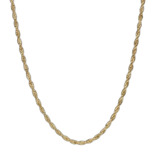 14k Gold 3mm Rope Chain Necklace