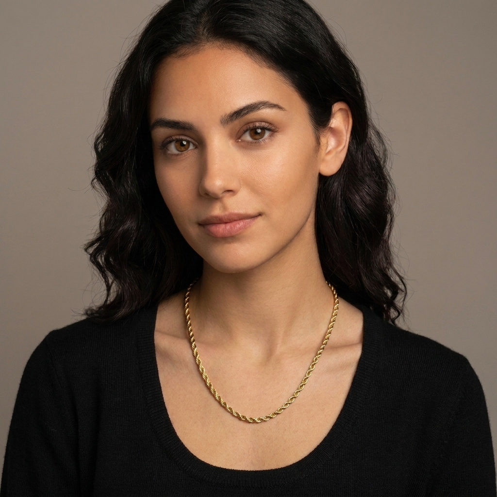 14k Gold 4mm Rope Chain Necklace