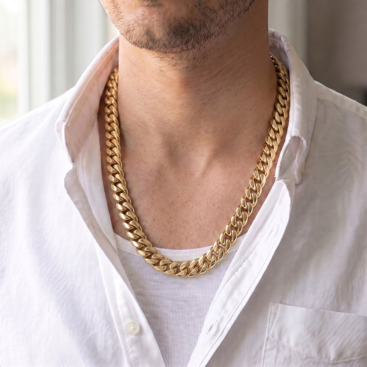 14k Gold 12mm Miami Cuban Chain Necklace