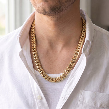 14k Gold 12mm Miami Cuban Chain Necklace
