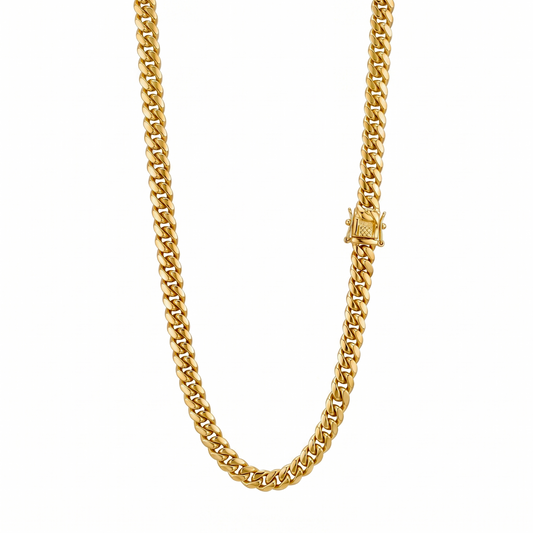 18k Gold 6mm Miami Cuban Chain Necklace