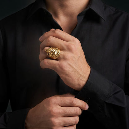 14k Gold Custom Lion Gold Ring