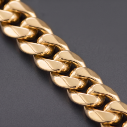 14k Gold 14mm Miami Cuban Chain Necklace