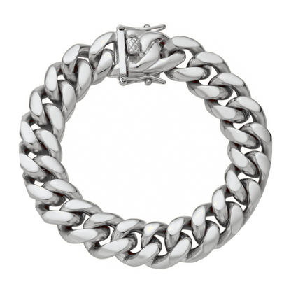 14k White Gold 14mm Miami Cuban Bracelet