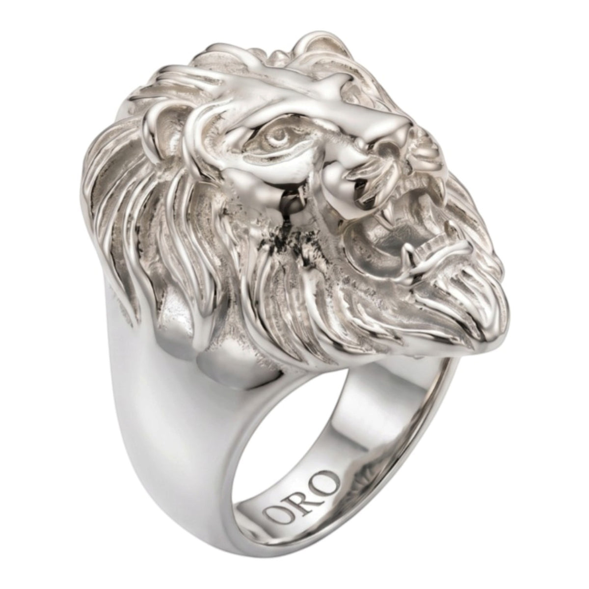 14k White Gold Custom Lion Ring