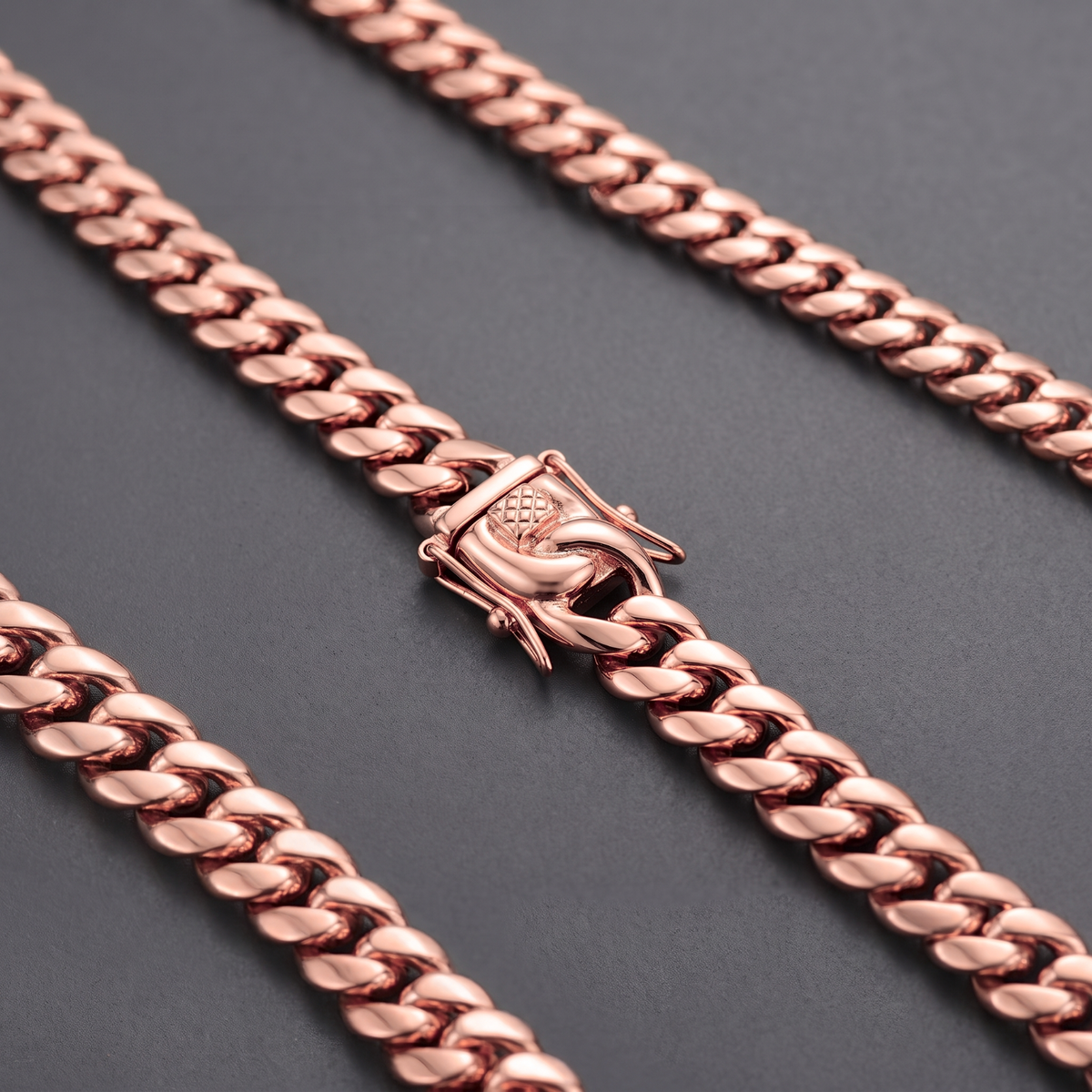 5mm 14k Rose Gold Plated Stainless Steel Miami Cuban Link Chain Necklace 16"-30”