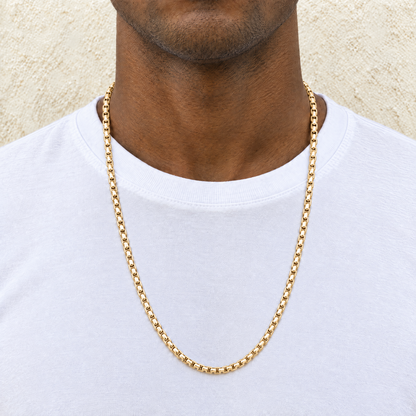 14k Gold 4mm Box Chain Necklace