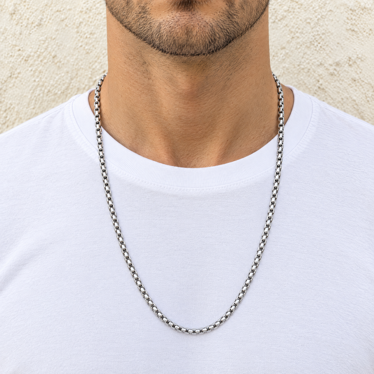 14k White Gold 4mm Box Chain Necklace