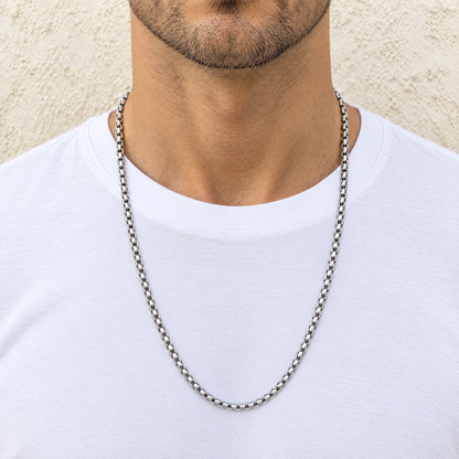 14k White Gold 4mm Box Chain Necklace