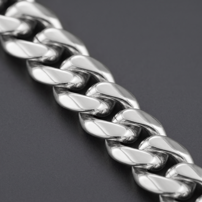 14k White Gold 8mm Miami Cuban Chain Necklace