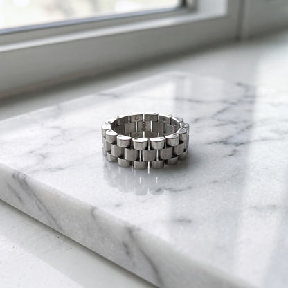 14k White Gold Custom Rolex Presidential Ring