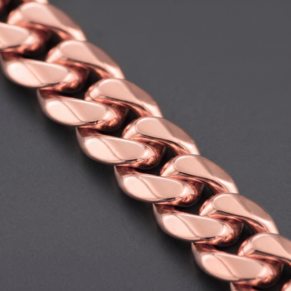 12mm 14k Rose Gold Plated Stainless Steel Miami Cuban Link Chain Necklace 16-30”