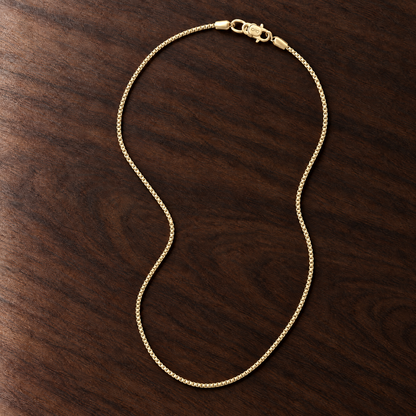 14k Gold 2mm Box Chain Necklace