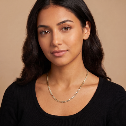 14k Gold 6mm Figaro Chain Necklace