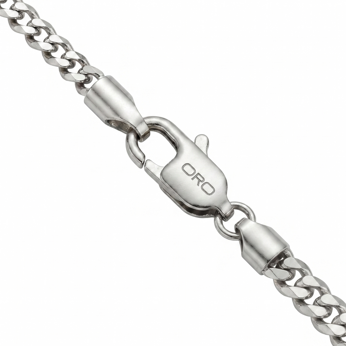 14k White Gold 5mm Curb Cuban Chain Necklace