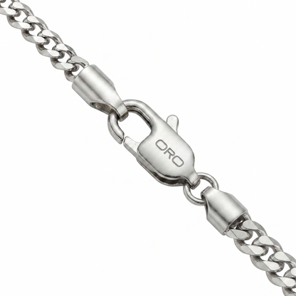 14k White Gold 5mm Curb Cuban Chain Necklace