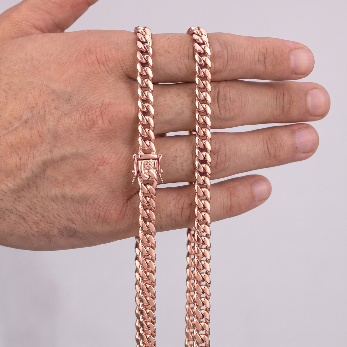 6mm 14k Rose Gold Plated Stainless Steel Miami Cuban Link Chain Necklace 16"-30”