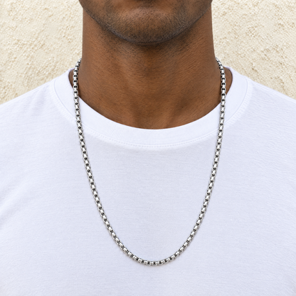 14k White Gold 4mm Box Chain Necklace