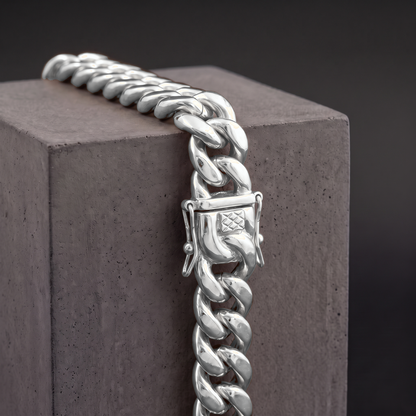 14k White Gold 18mm Miami Cuban Bracelet