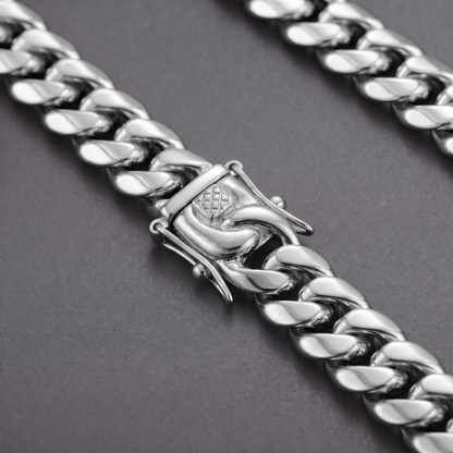 14k White Gold 14mm Miami Cuban Chain Necklace