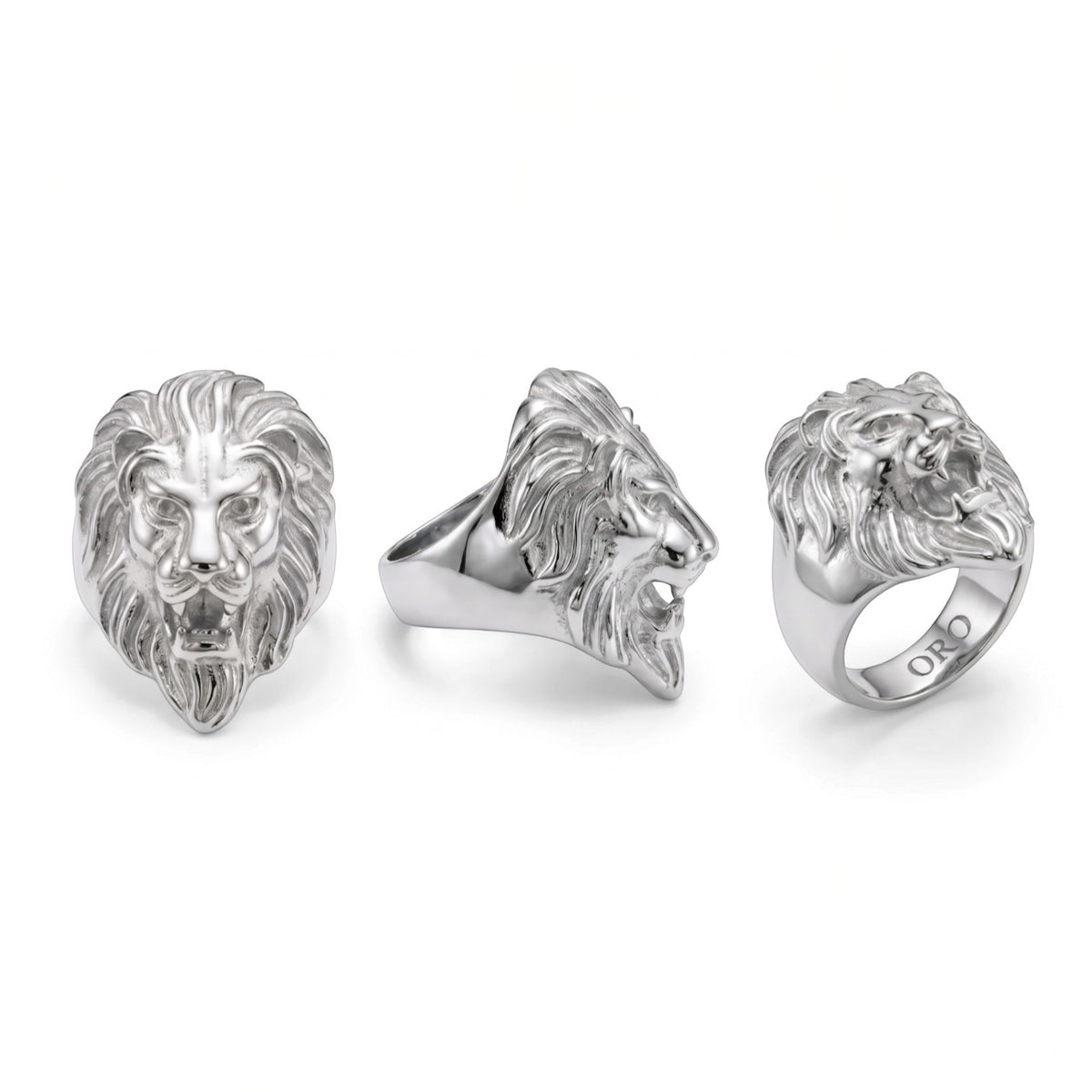 14k White Gold Custom Lion Ring