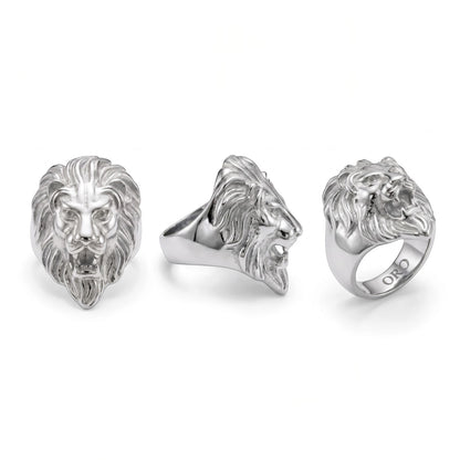 14k White Gold Custom Lion Ring