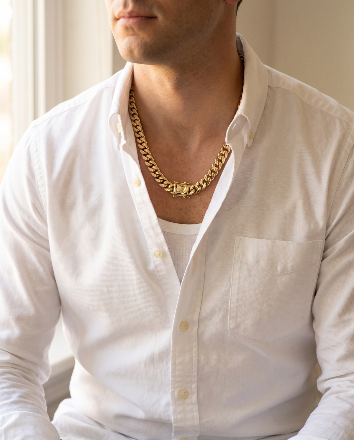 14k Gold 8mm Miami Cuban Chain Necklace
