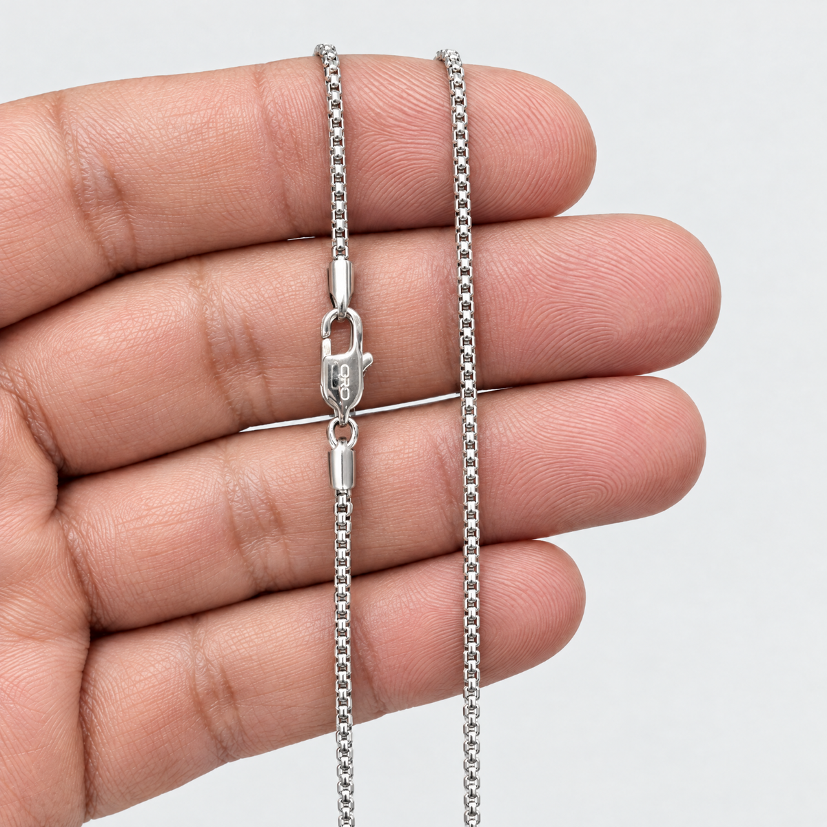 14k White Gold 2mm Box Chain Necklace