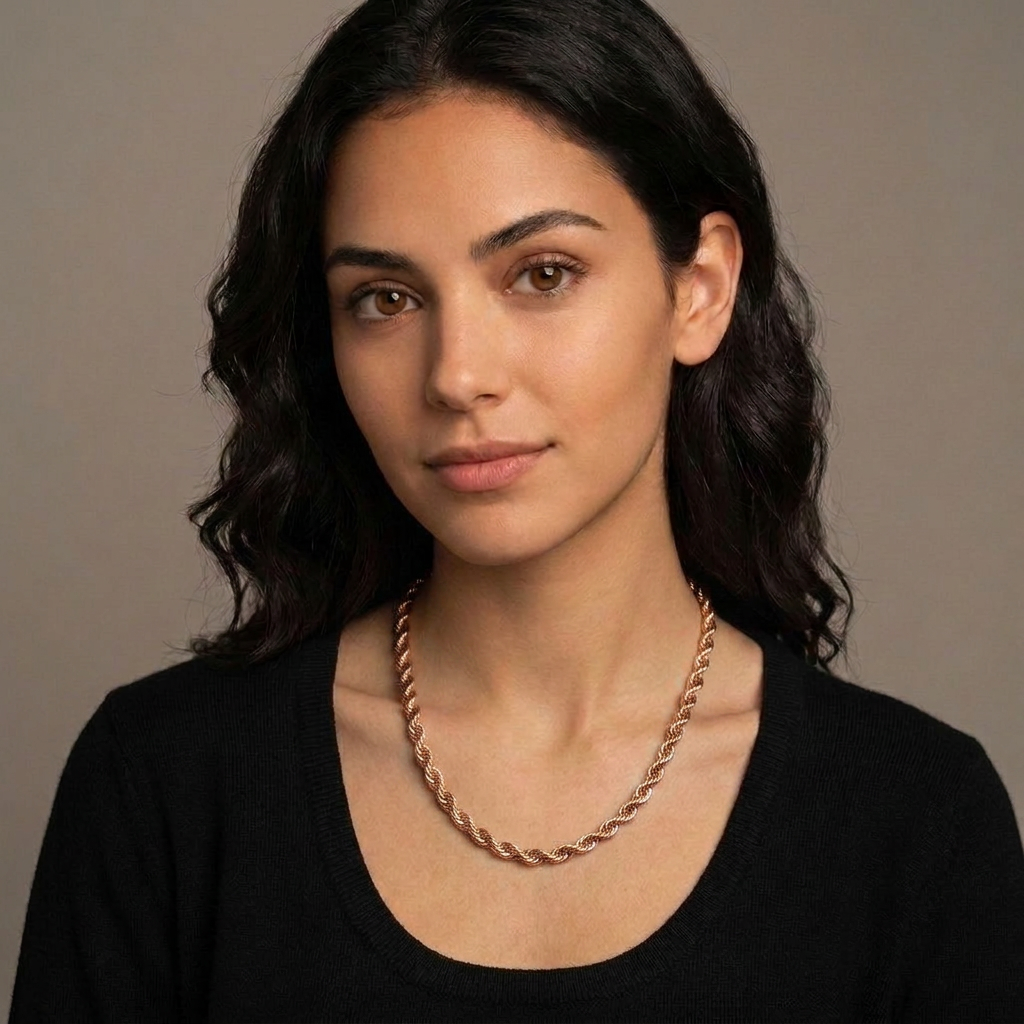 14k Rose Gold 4mm Rope Chain Necklace