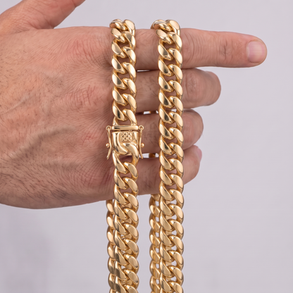 14k Gold 14mm Miami Cuban Chain Necklace