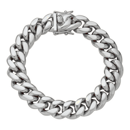 14k White Gold 12mm Miami Cuban Bracelet