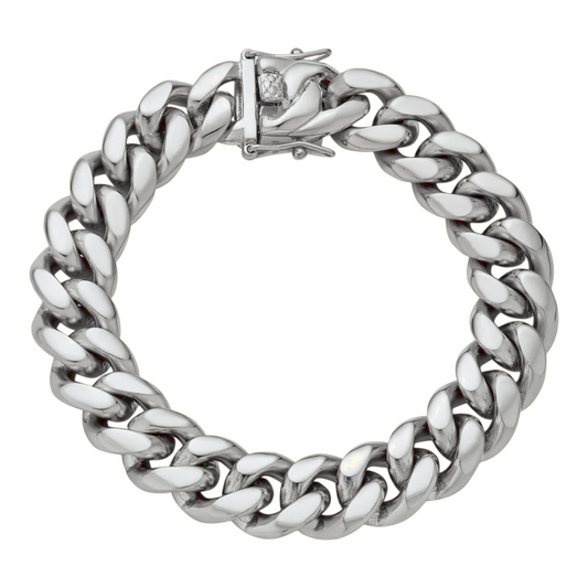 14k White Gold 12mm Miami Cuban Bracelet