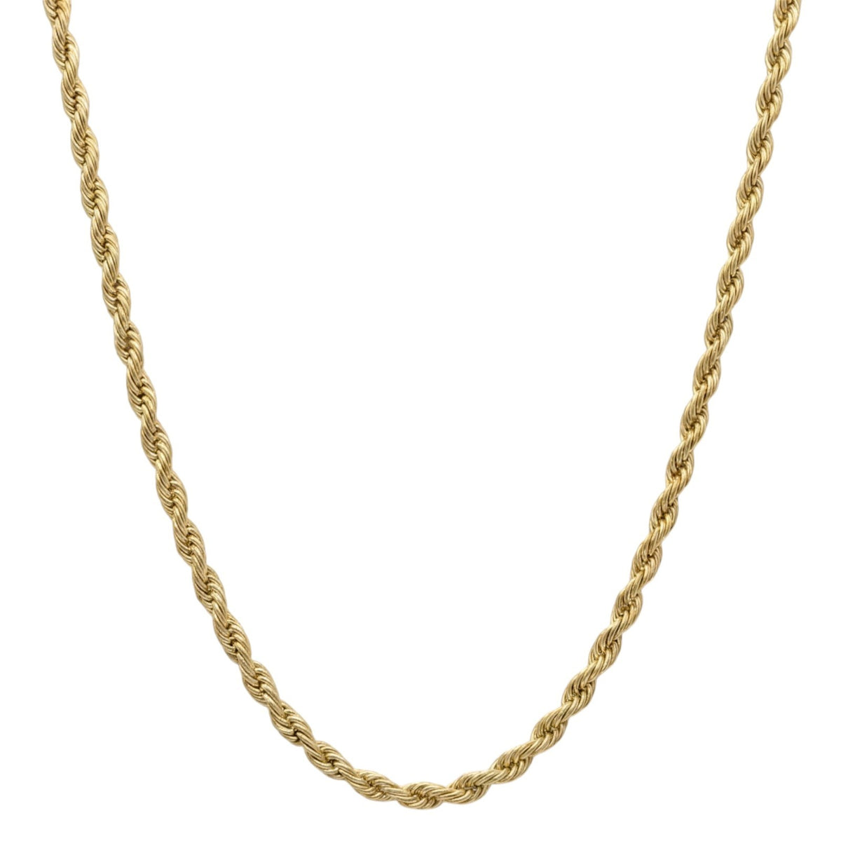 14k Gold 4mm Rope Chain Necklace