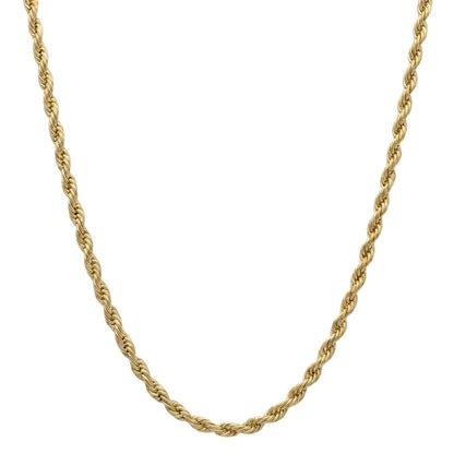 14k Gold 4mm Rope Chain Necklace