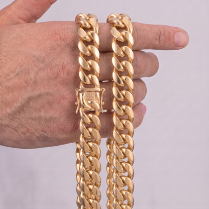 14k Gold 16mm Miami Cuban Chain Necklace