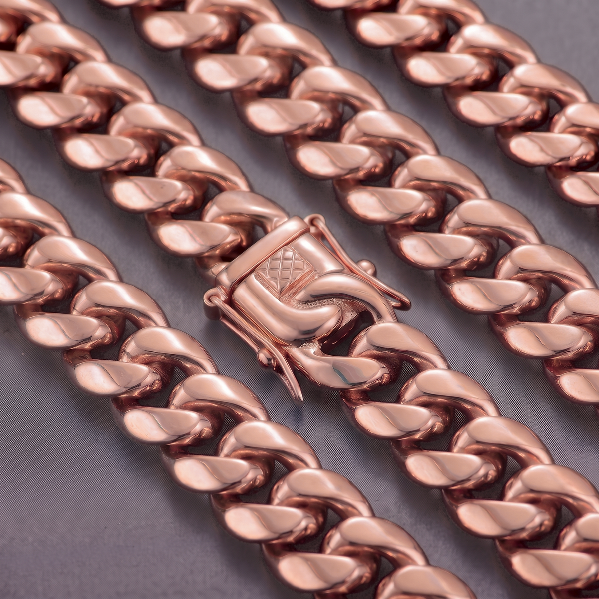 18mm 14k Rose Gold Plated Stainless Steel Miami Cuban Link Chain Necklace 16-30”