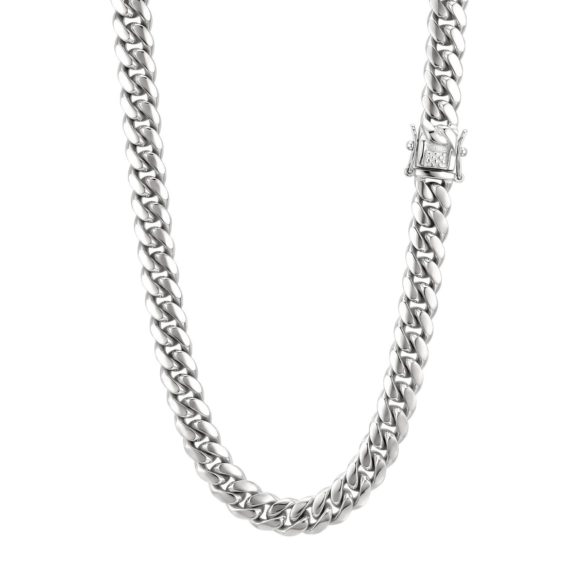 14k White Gold 10mm Miami Cuban Chain Necklace