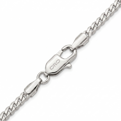 14k White Gold 3mm Flat Miami Cuban Chain Necklace