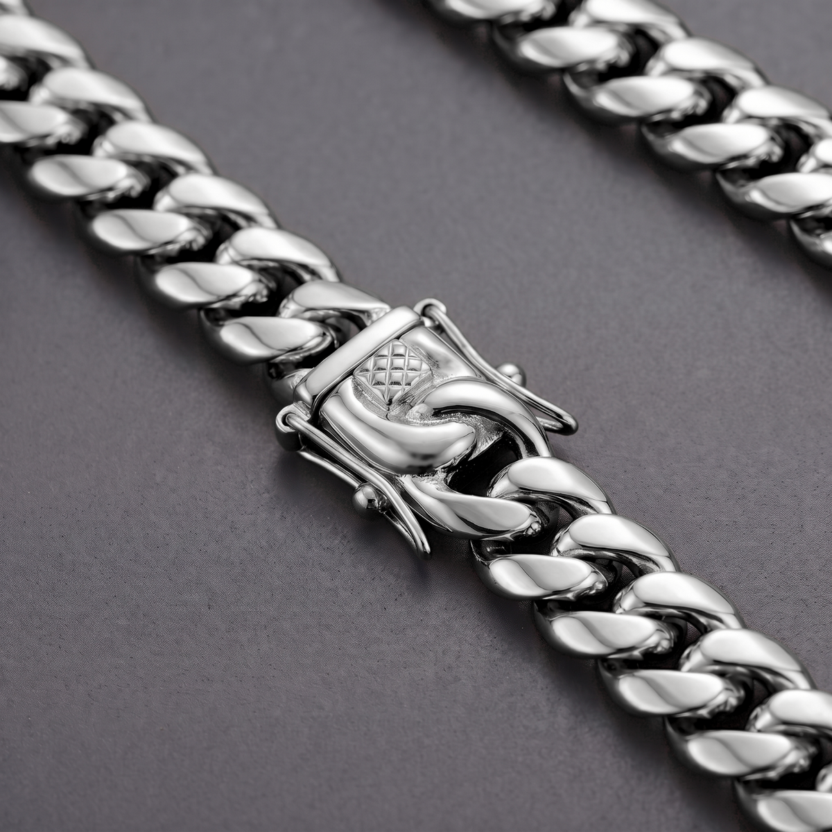 14k White Gold 12mm Miami Cuban Chain Necklace