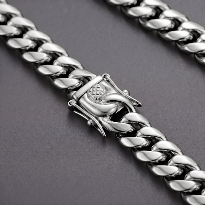 14k White Gold 12mm Miami Cuban Chain Necklace