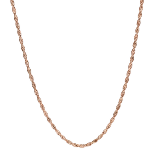 14k Rose Gold 2mm Rope Chain Necklace