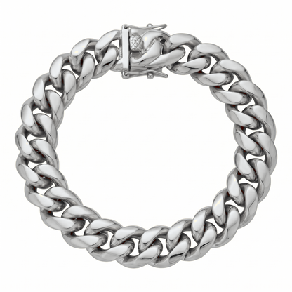14k White Gold 8mm Miami Cuban Bracelet