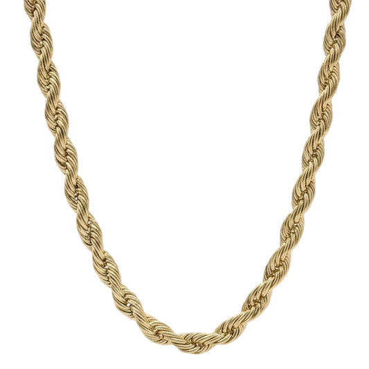 14k Gold 5mm Rope Chain Necklace