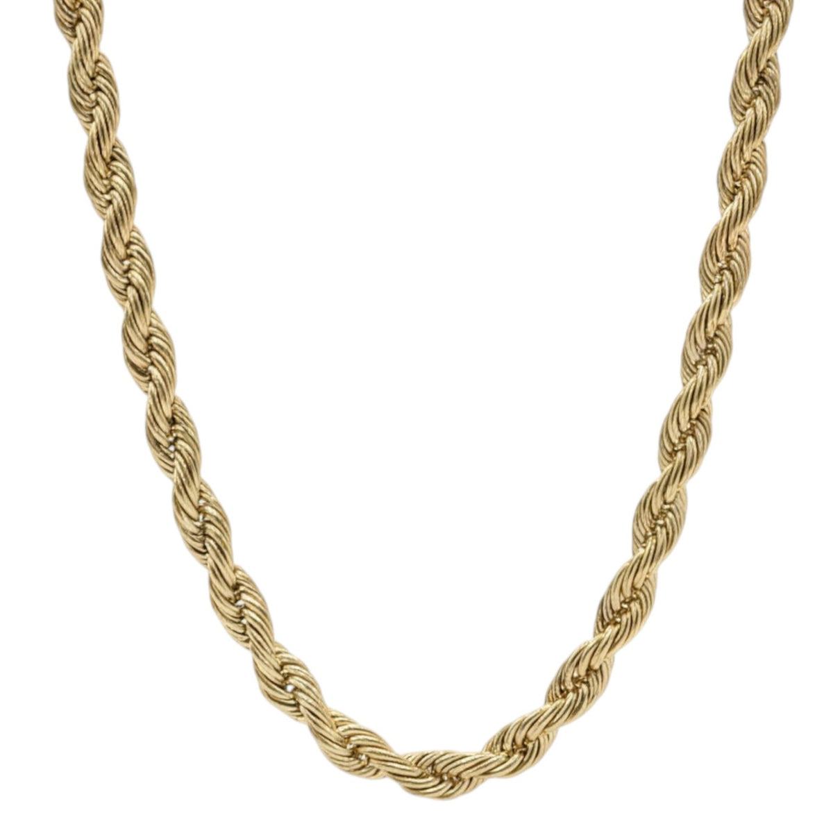 14k Gold 6mm Rope Chain Necklace